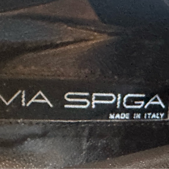 Via Spiga Vtg Dark Brown Croc Embossed Leather Square Toe Ankle Boots 9 Narrow - Picture 3 of 12